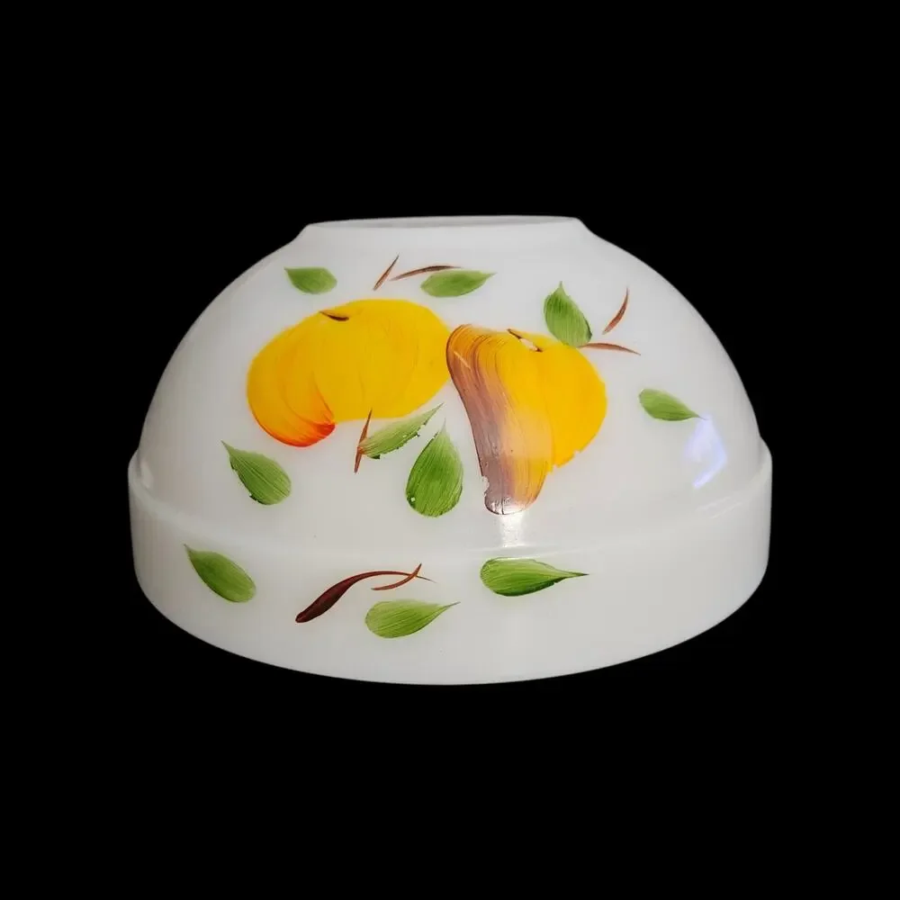 Fire-King Gay Fad Hand Painted Milk Glass Mixing Bowl Fruit Grapes 8.75 Inch